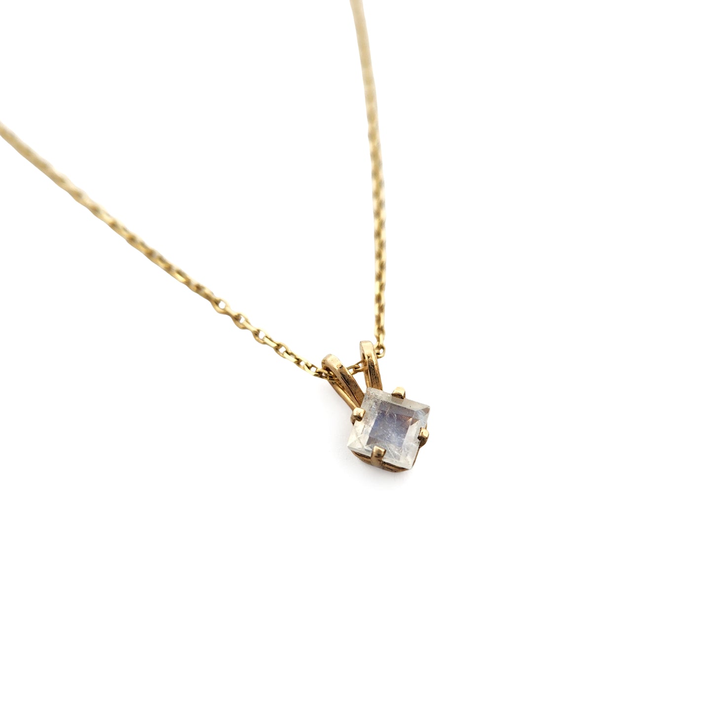 Square-Cut Moonstone Necklace