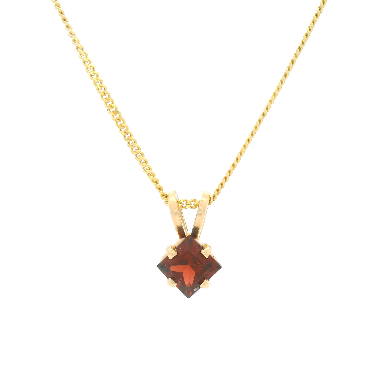 Square-Cut Garnet Necklace
