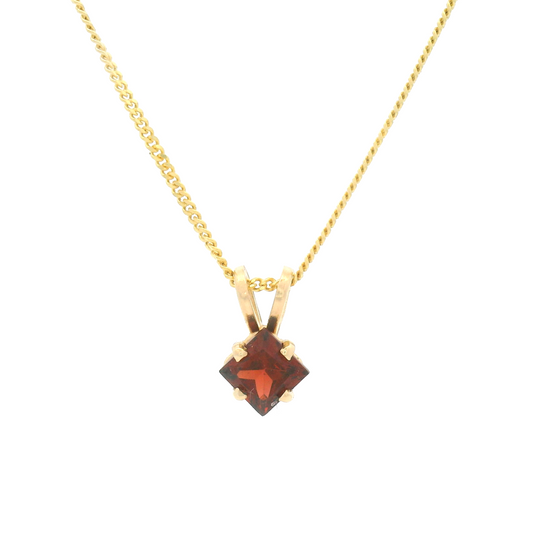 Square-Cut Garnet Necklace