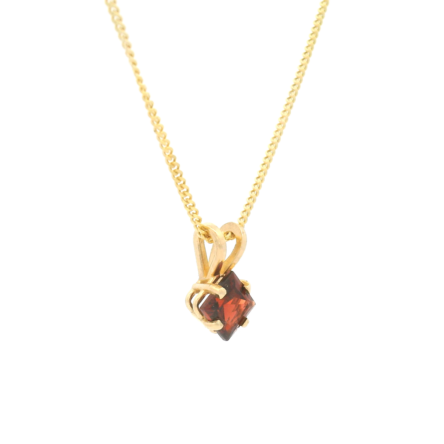 Square-Cut Garnet Necklace