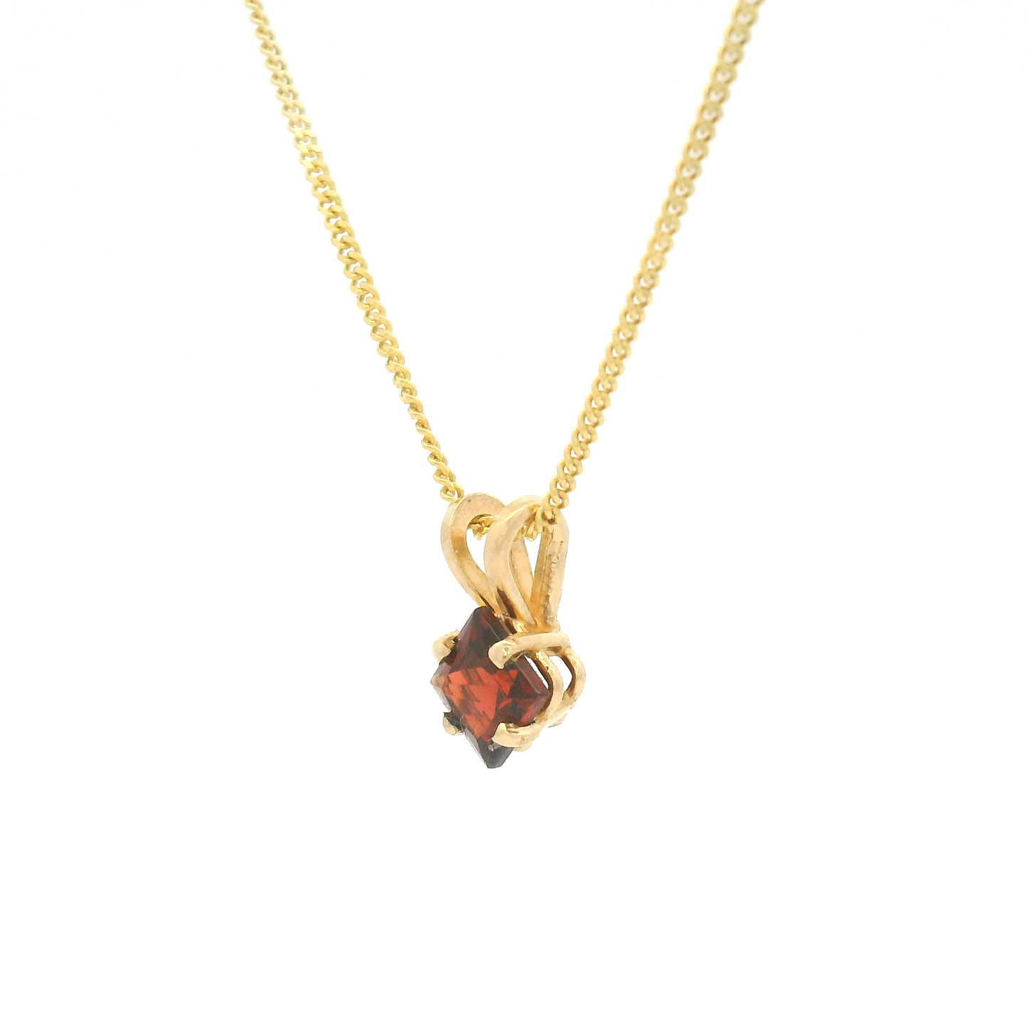 Square-Cut Garnet Necklace