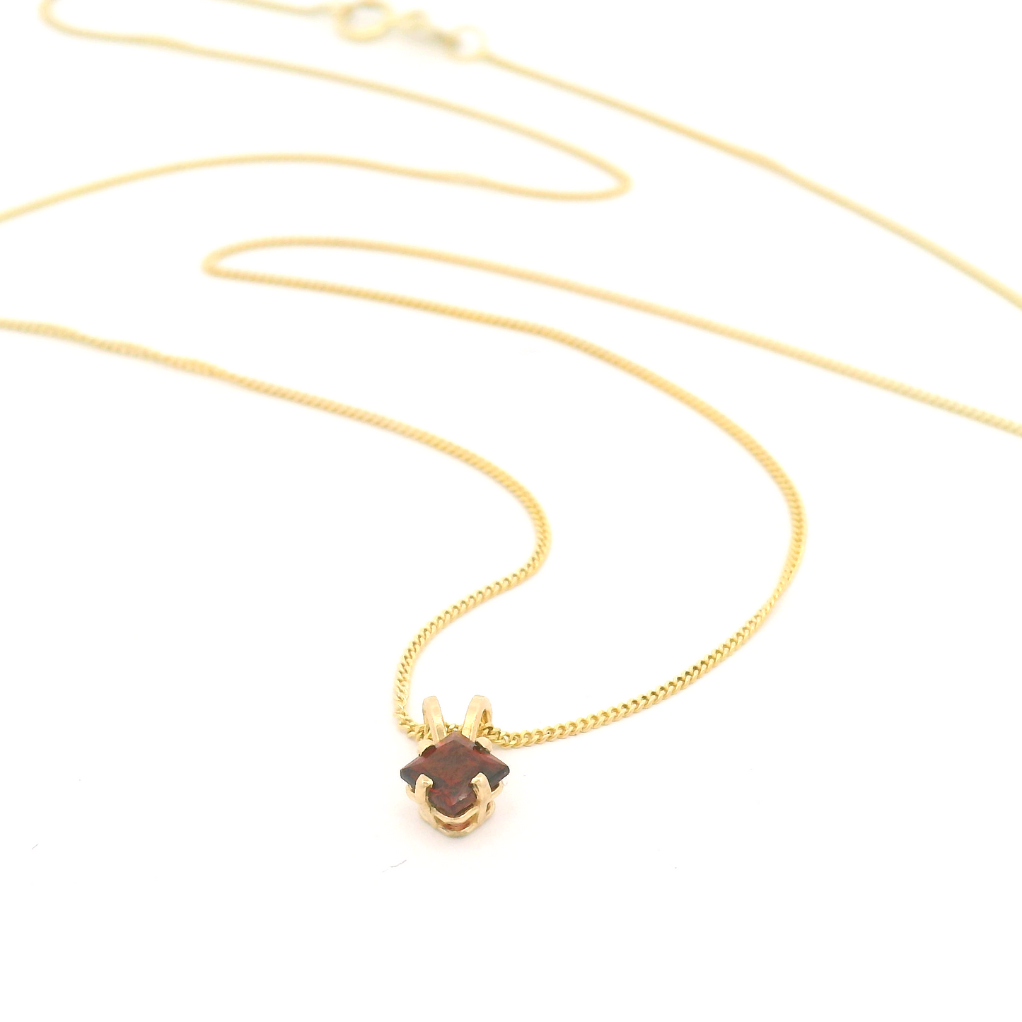 Square-Cut Garnet Necklace