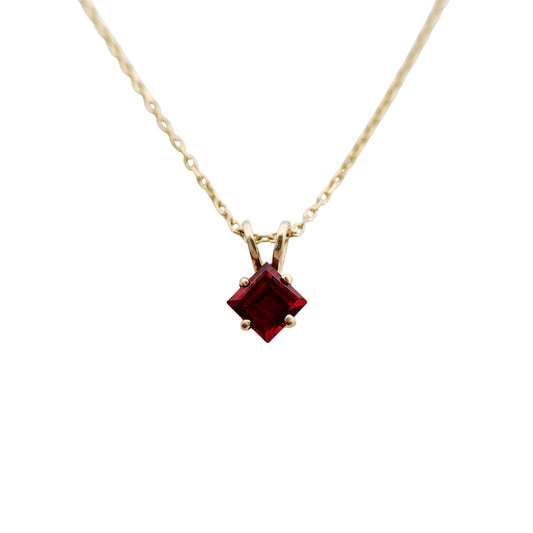 Square-Cut Garnet Necklace