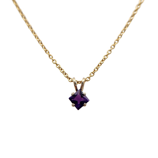 Square-Cut Amethyst Necklace