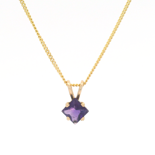 Square-Cut Amethyst Necklace