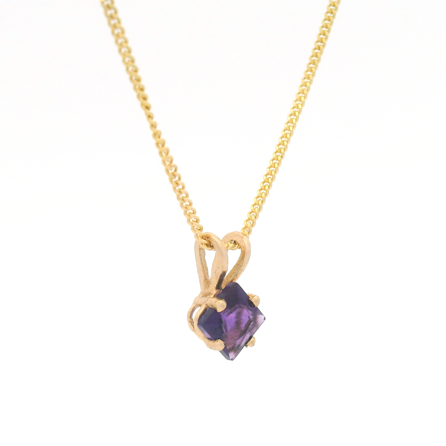 Square-Cut Amethyst Necklace