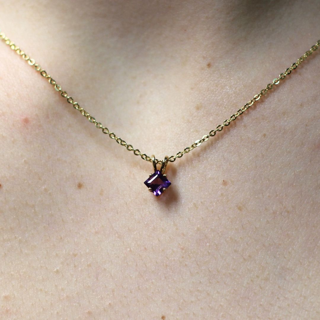 Gold Amethyst Necklace