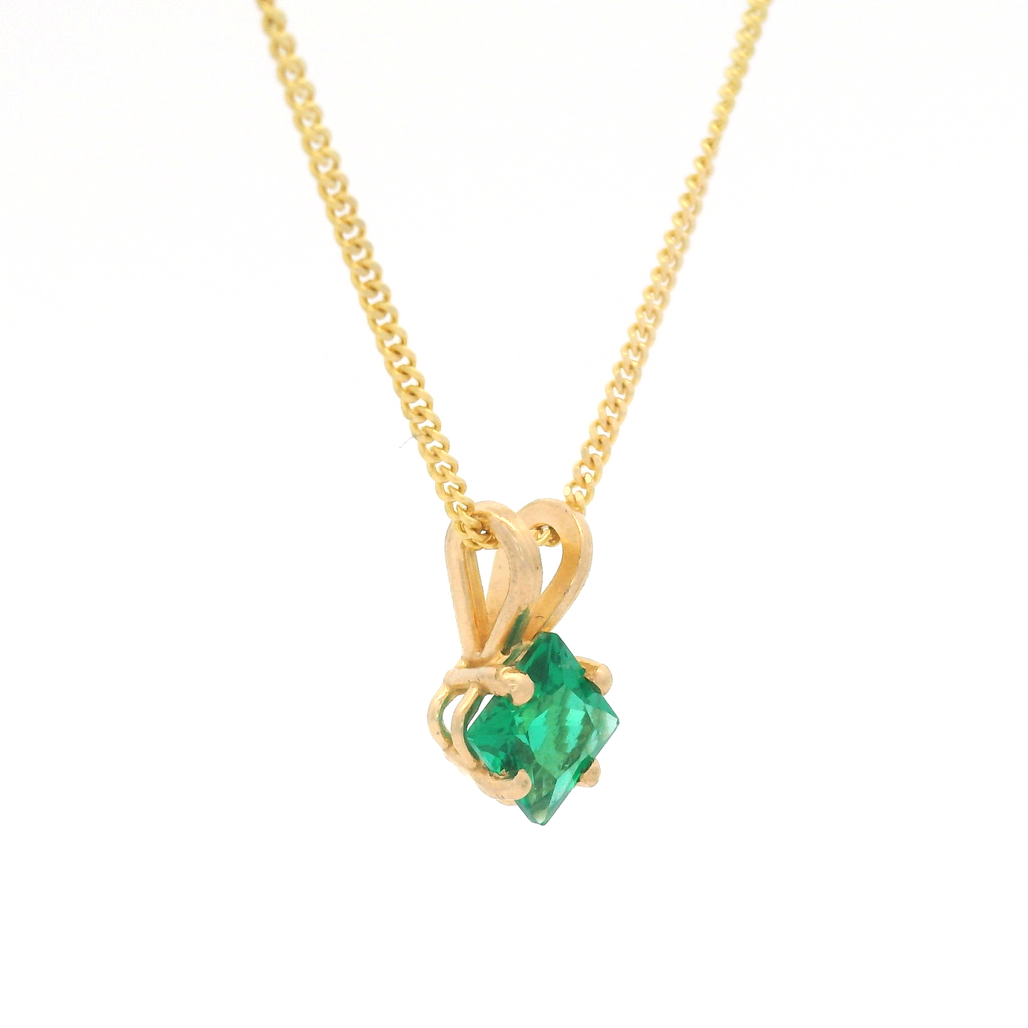 Square-Cut Emerald Necklace