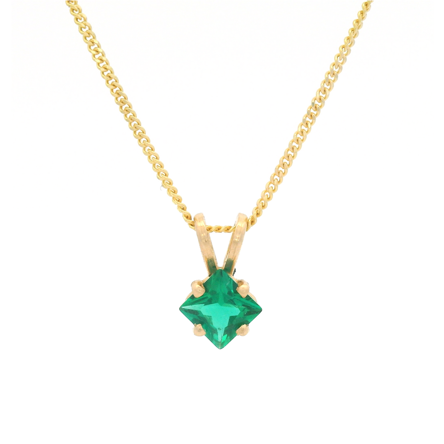 Square-Cut Emerald Necklace