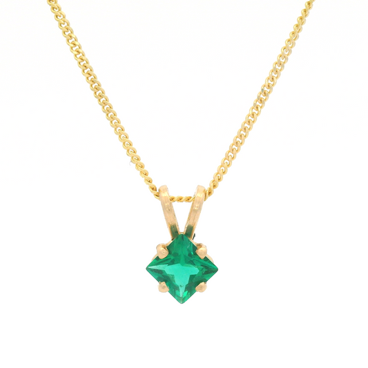 Square-Cut Emerald Necklace