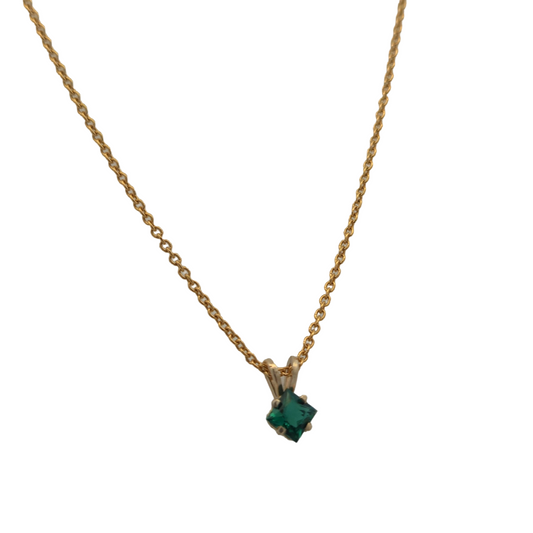 Emerald Necklace with Gold Chain