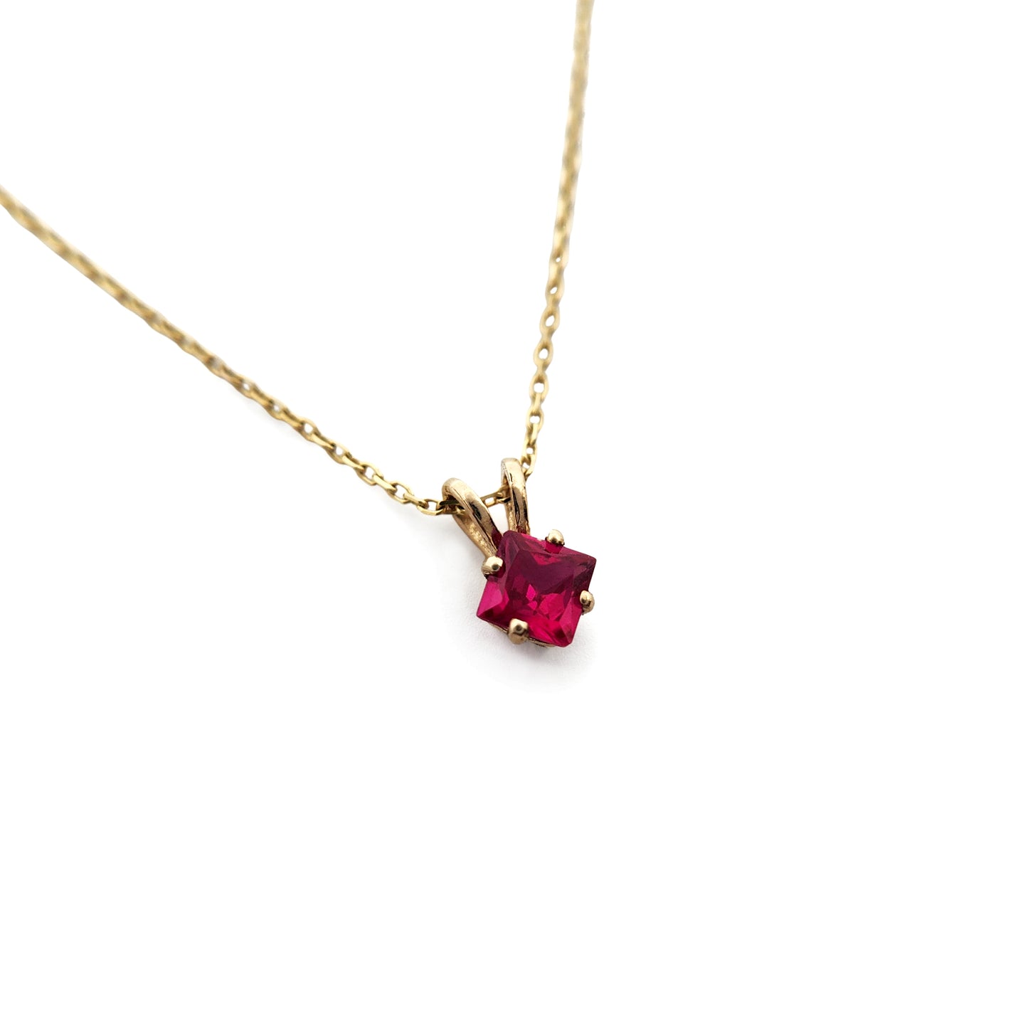 Square-Cut Ruby Necklace