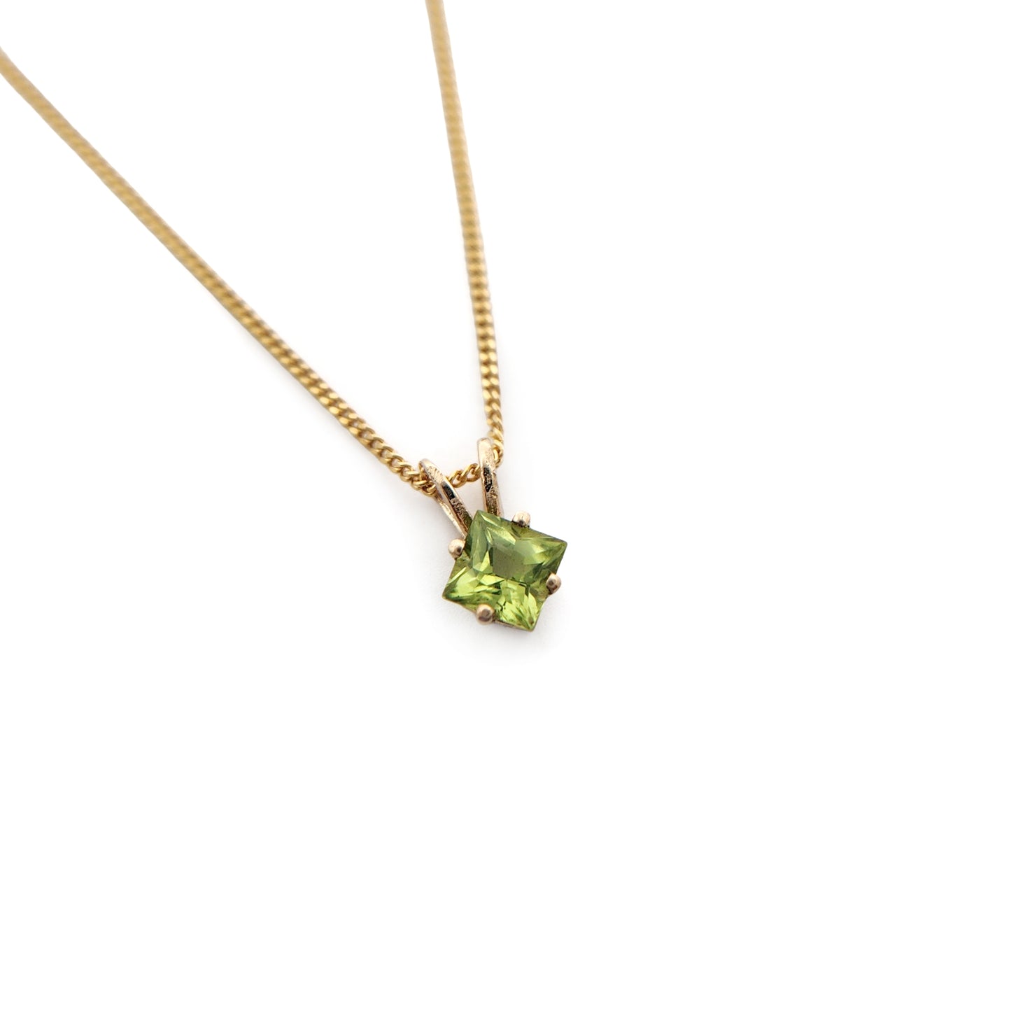 Square-Cut Peridot Necklace