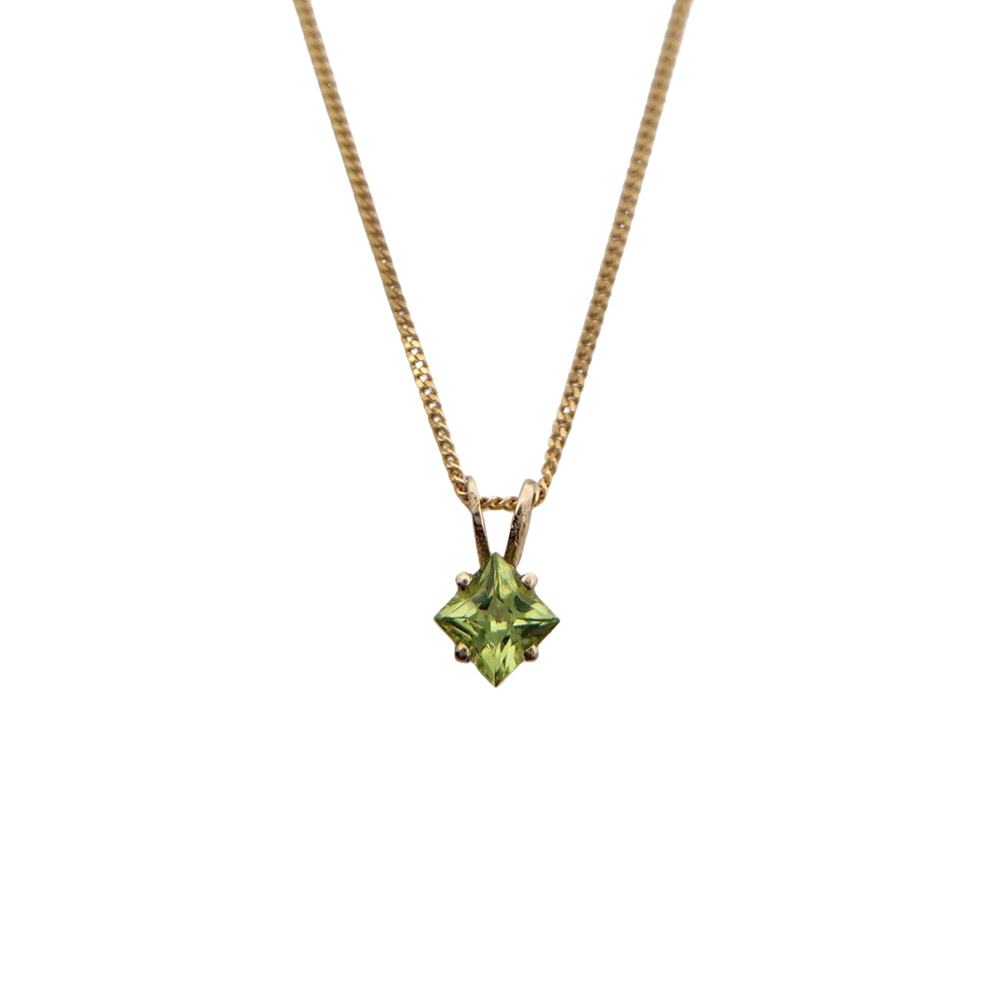 Square-Cut Peridot Necklace