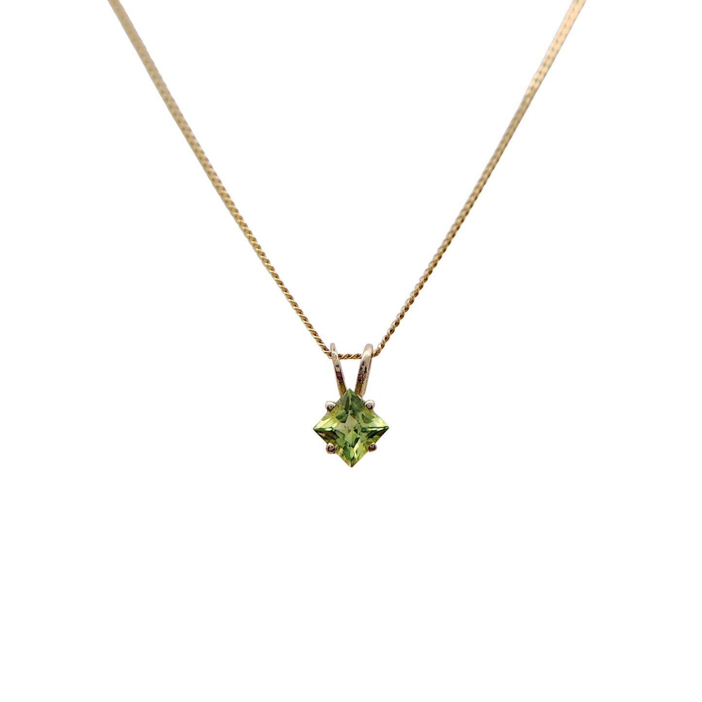 Square-Cut Peridot Necklace
