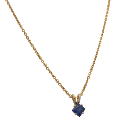 Sapphire Necklace with Gold Chain