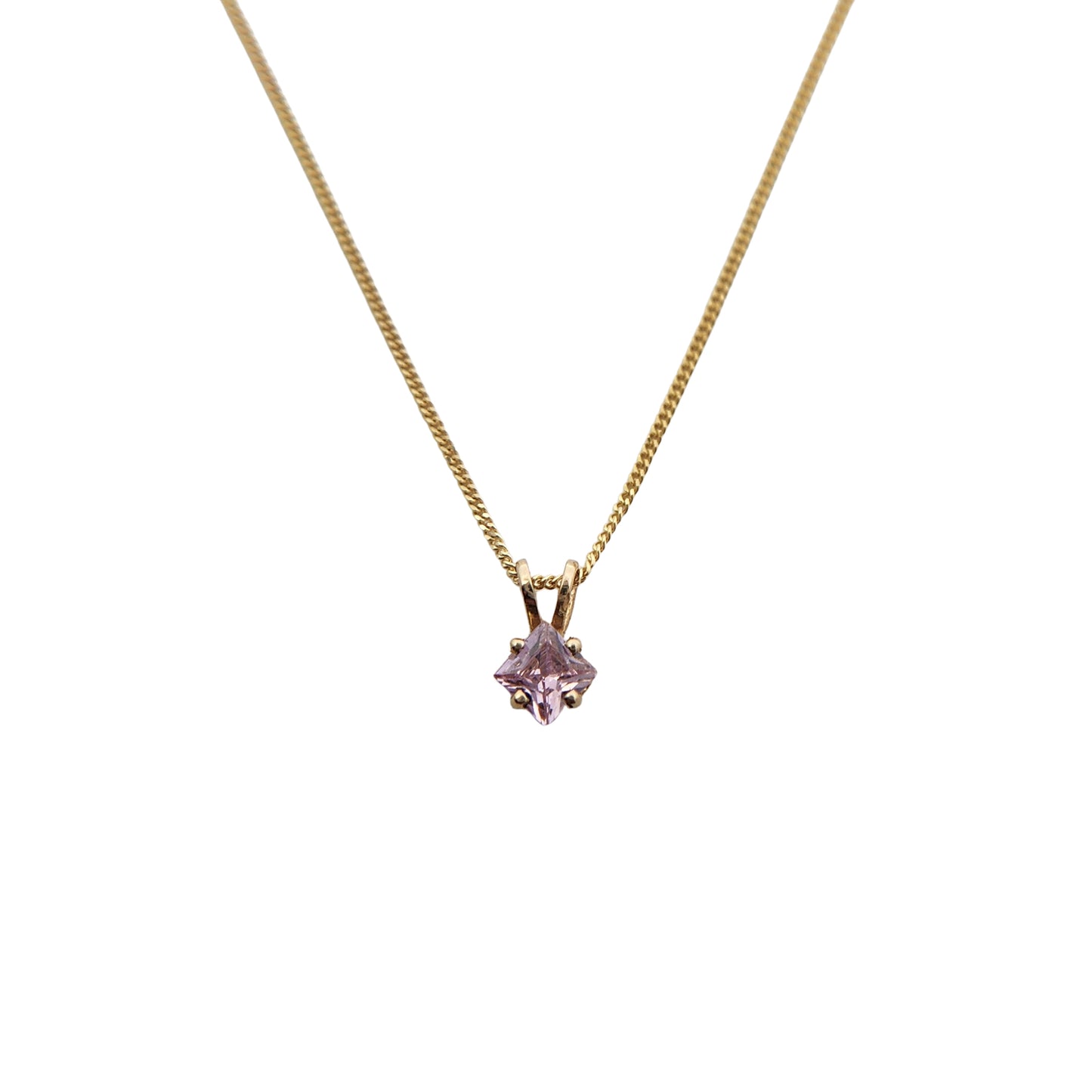 Square-Cut Pink Topaz Necklace