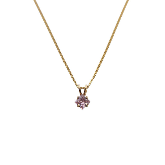 Square-Cut Pink Topaz Necklace