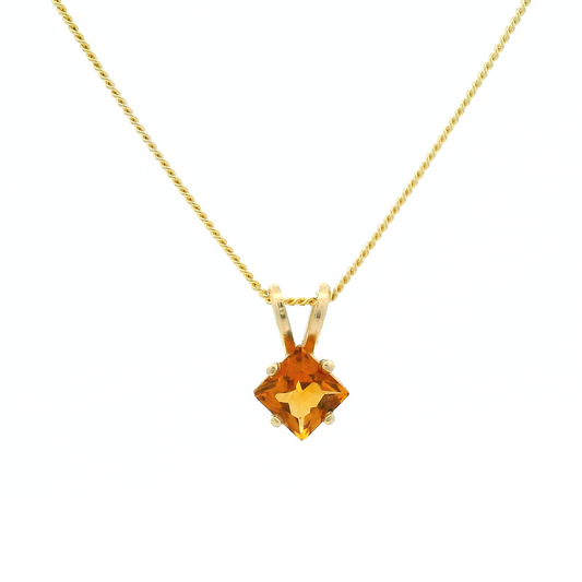 Square-Cut Citrine Necklace
