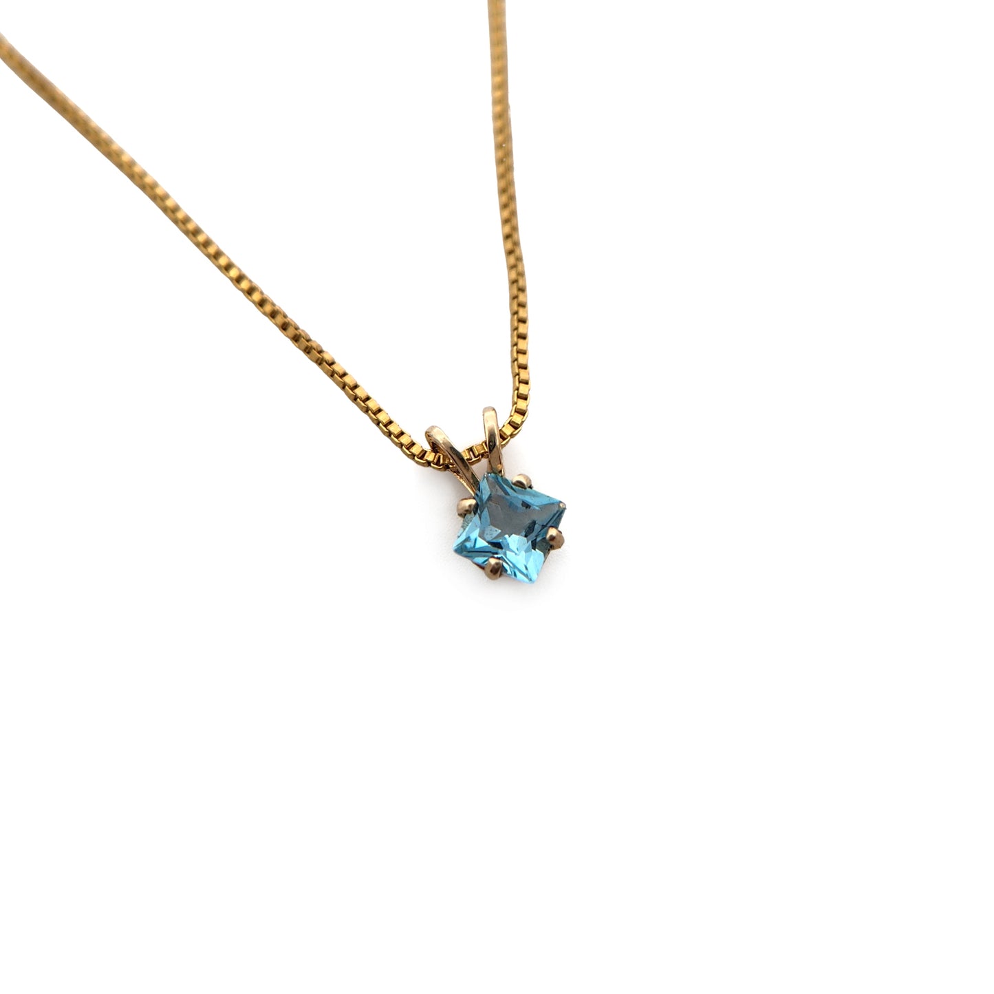 Square-Cut Blue Topaz Necklace