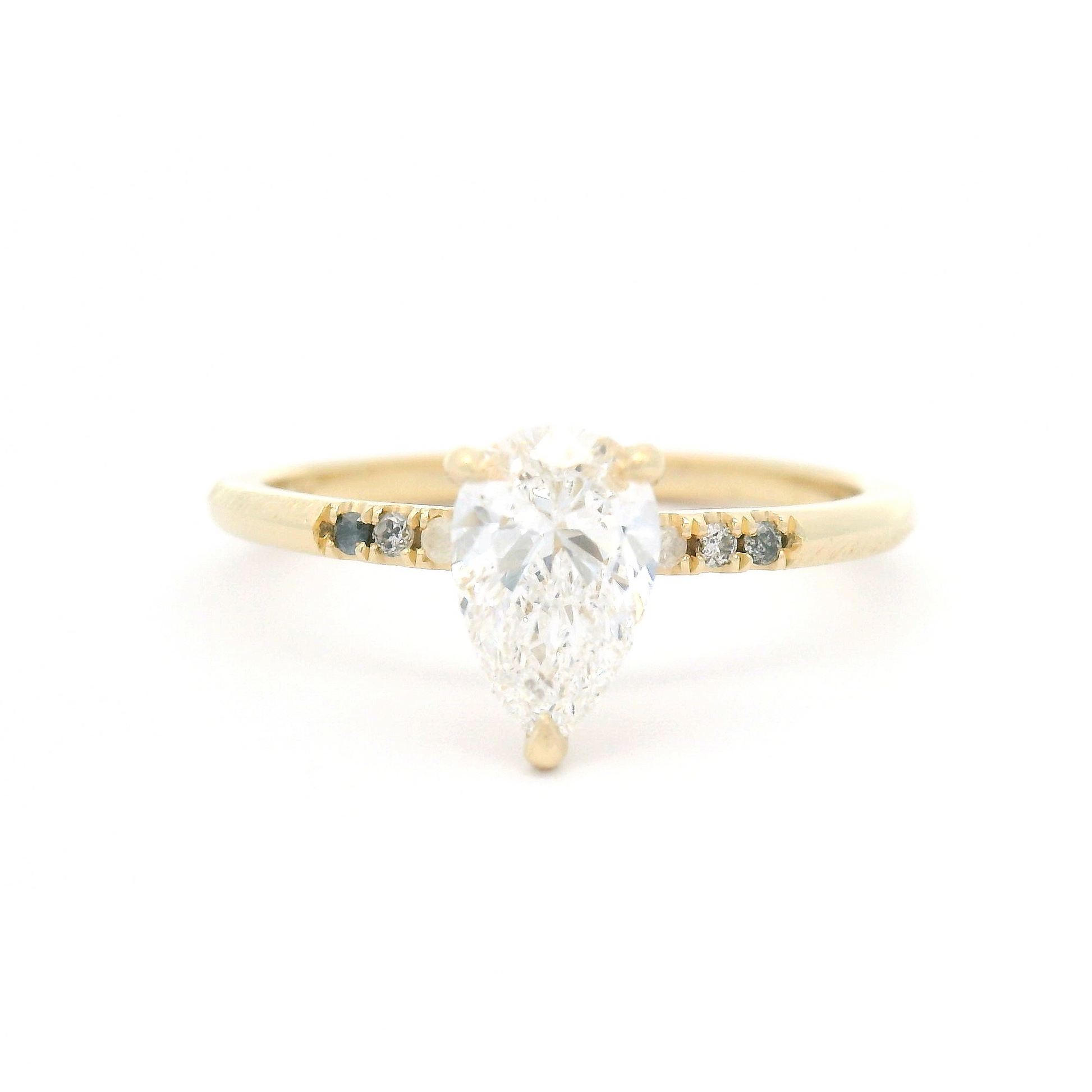 14k Yellow Engagement Ring with 0.75ct Lab-Grown Diamond and Accent Diamonds