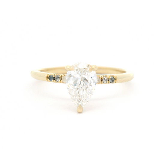 14k Yellow Engagement Ring with 0.75ct Lab-Grown Diamond and Accent Diamonds