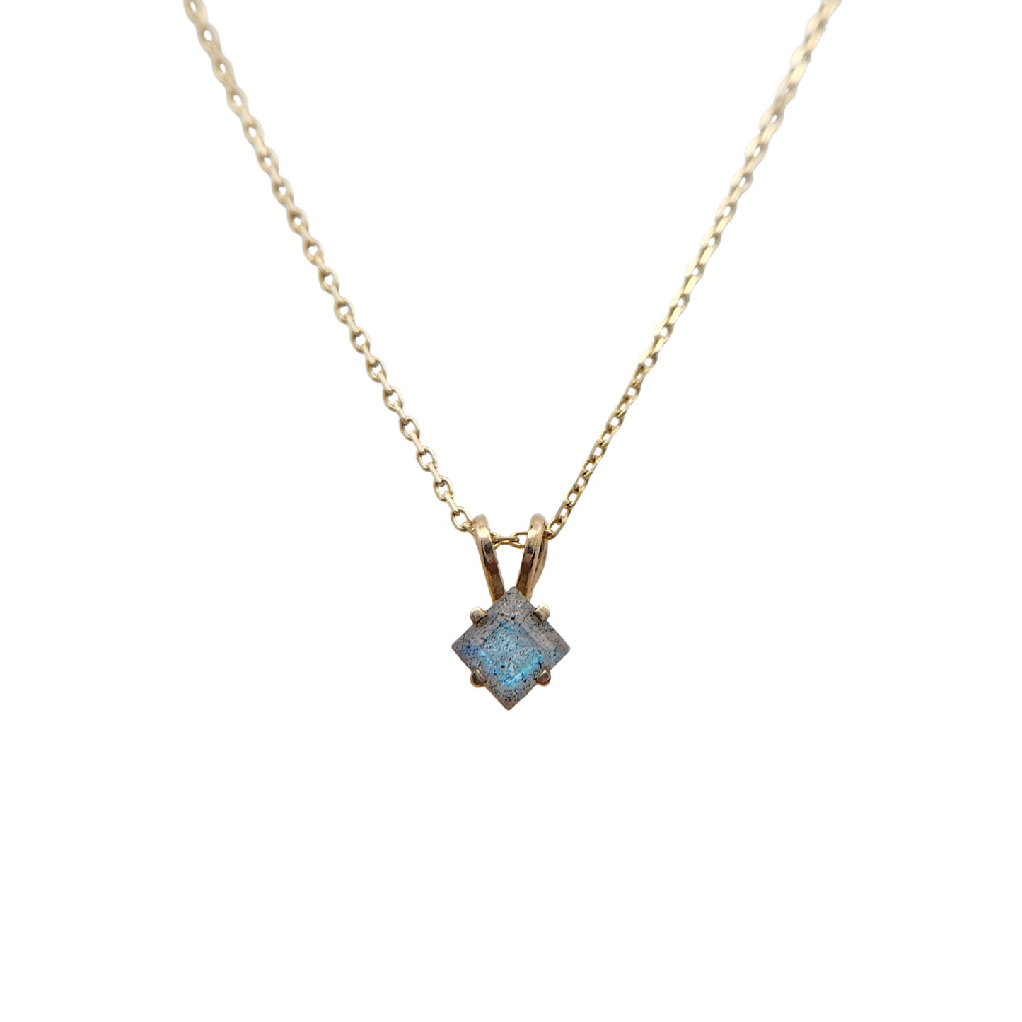 Square-Cut Labradorite Necklace