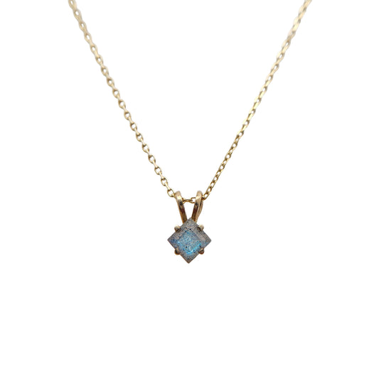Square-Cut Labradorite Necklace
