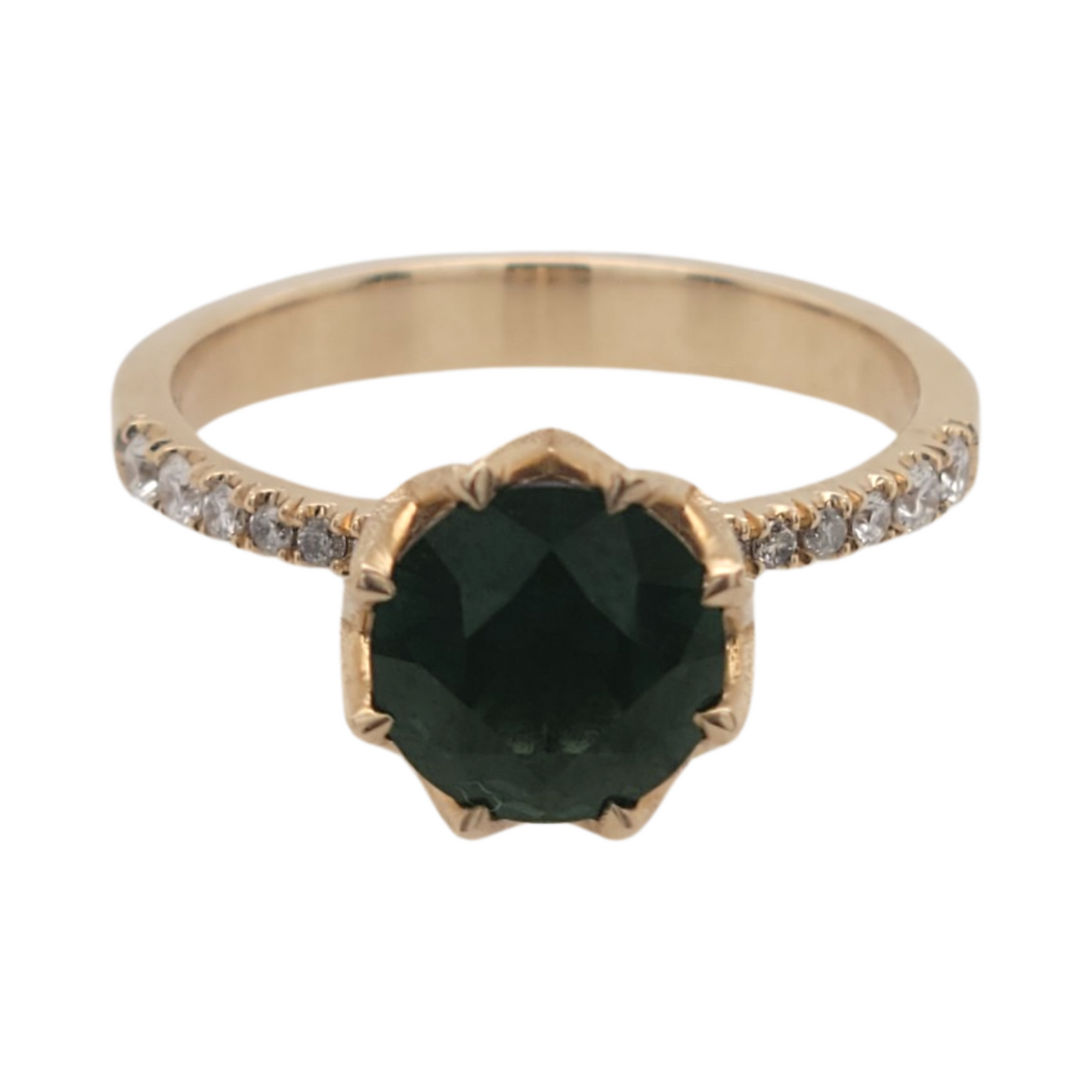 Green Sapphire Solitaire