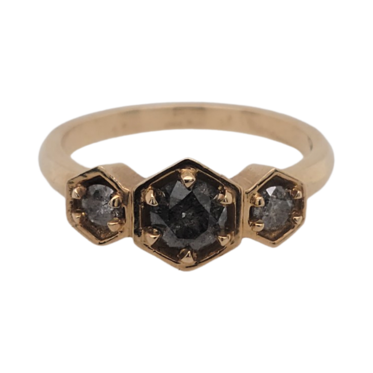 Diamond Hex Rune Triple Hex Diamond Ring – Made You Look Jewellery