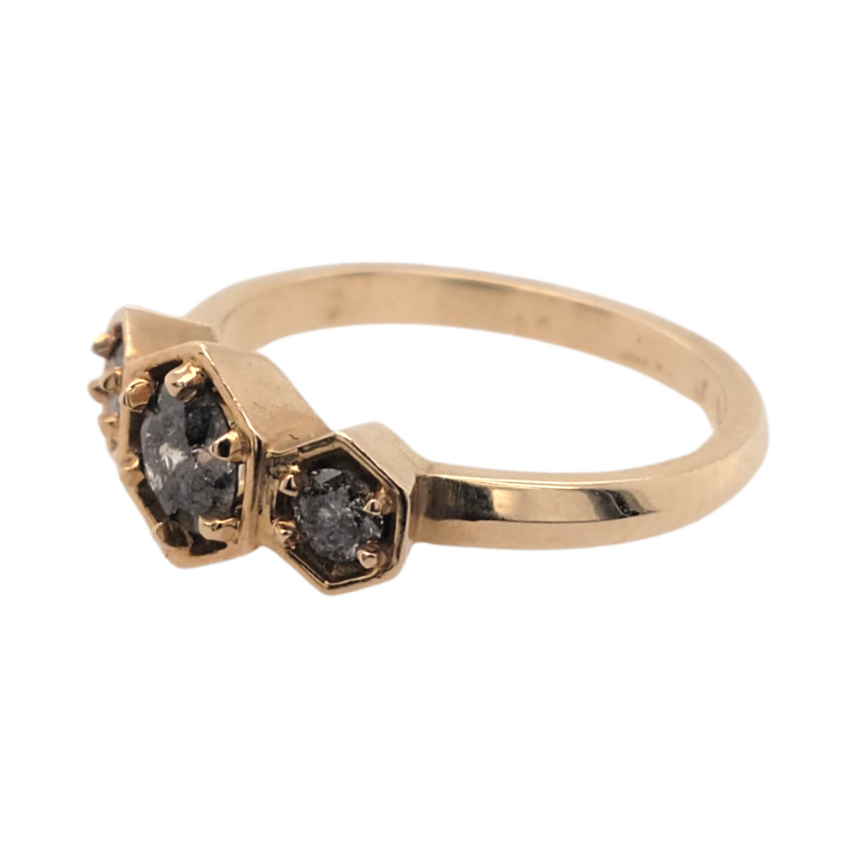 Diamond Hex Rune Triple Hex Diamond Ring – Made You Look Jewellery