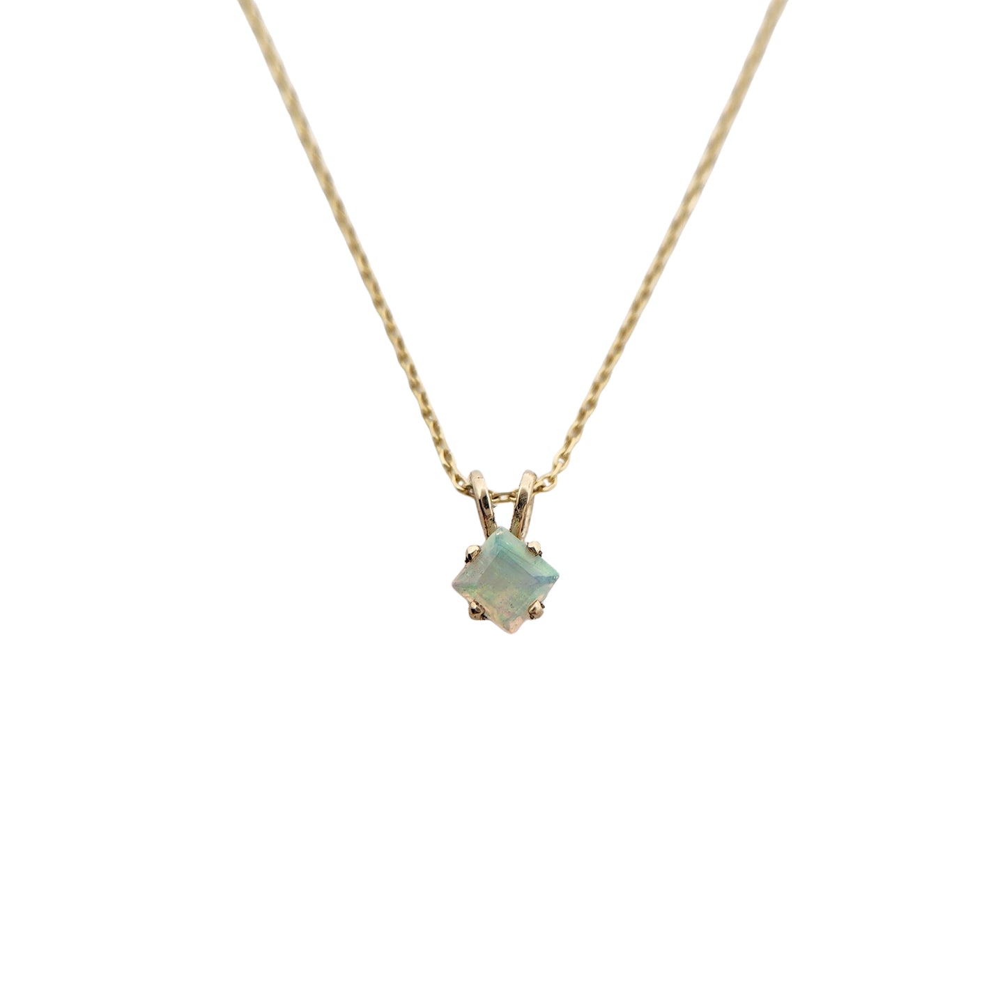 Square-Cut Opal Necklace