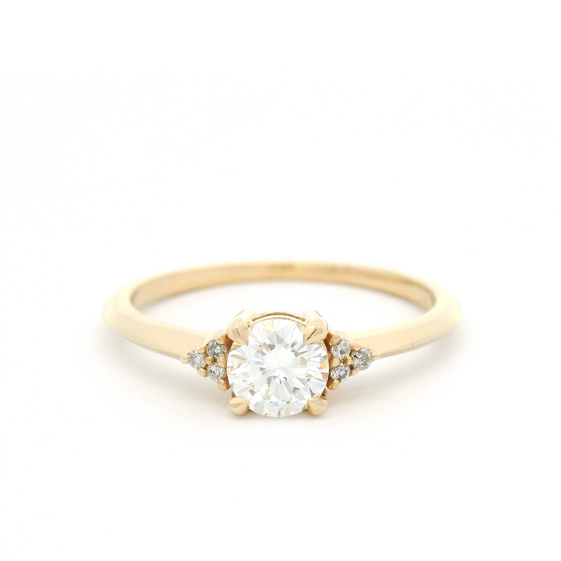 10k Yellow Engagement Ring with 0.43ct Diamond and Accent Diamonds