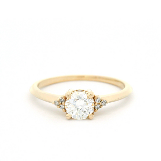 10k Yellow Engagement Ring with 0.43ct Diamond and Accent Diamonds