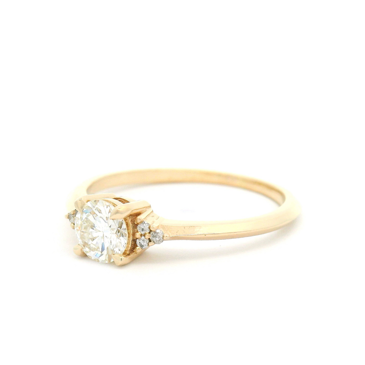 10k Yellow Engagement Ring with 0.43ct Diamond and Accent Diamonds
