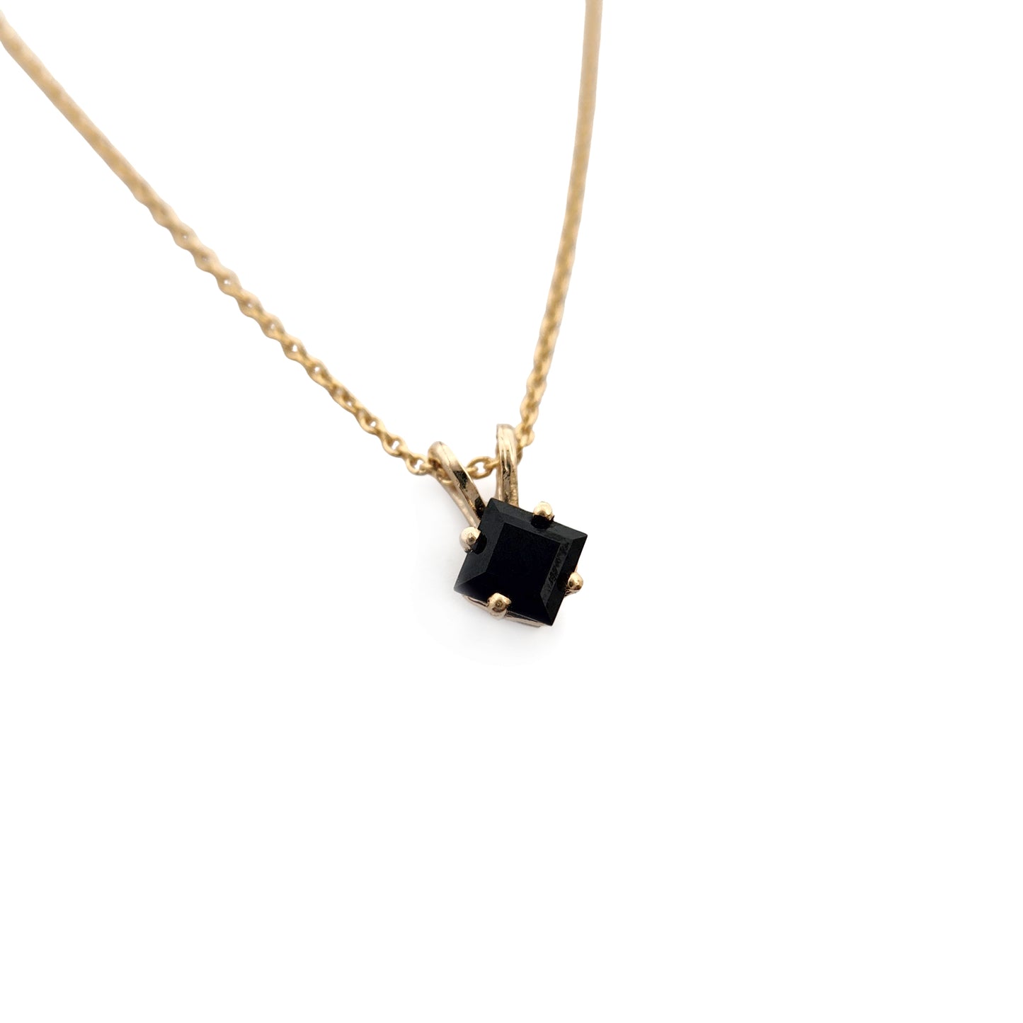 Square-Cut Black Spinel Necklace