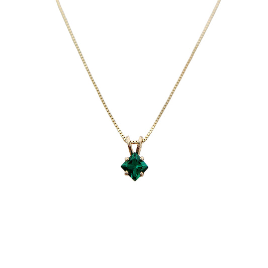 Square-Cut Emerald Necklace