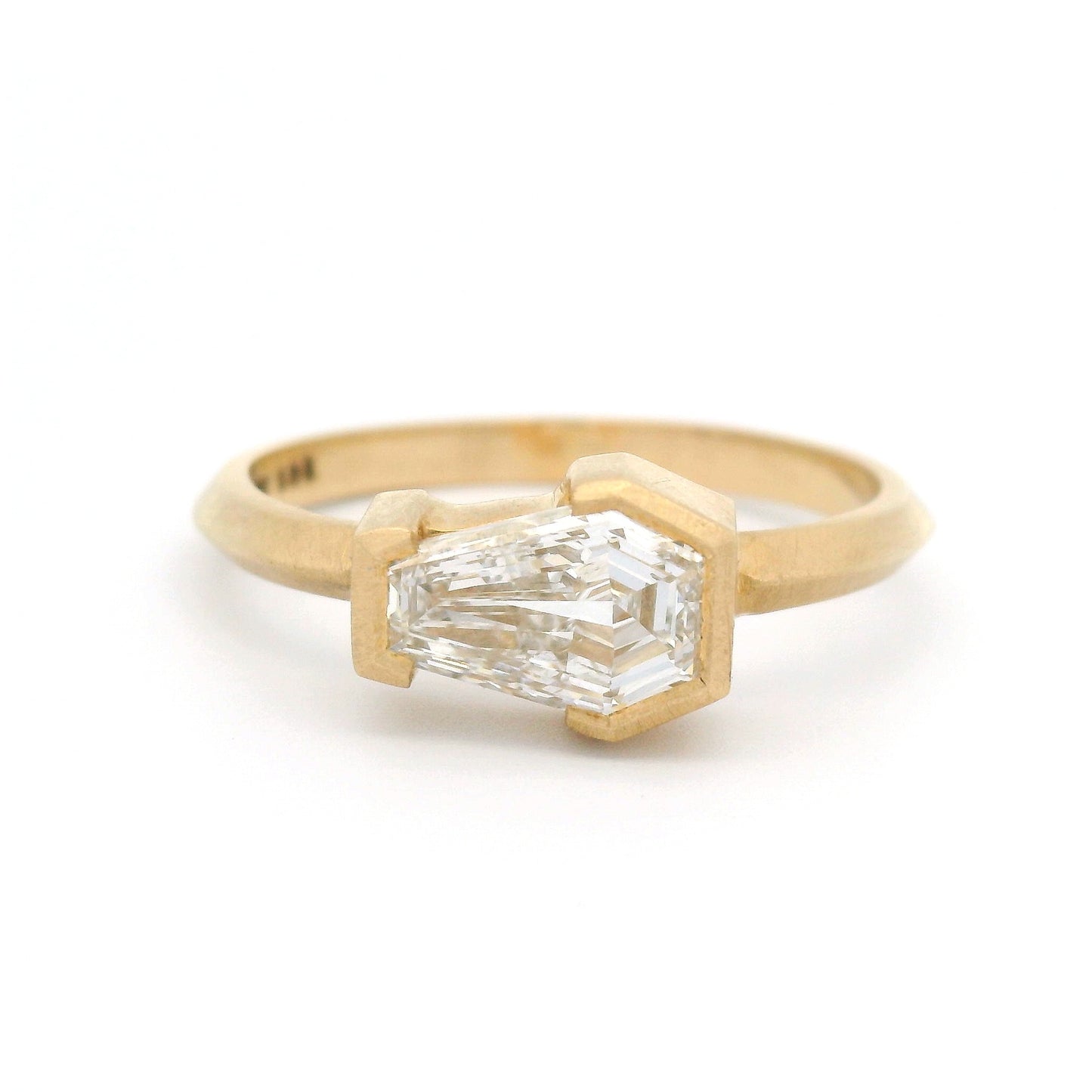 10k Yellow Solitaire with 1ct Lab-Grown Coffin-Cut Diamond
