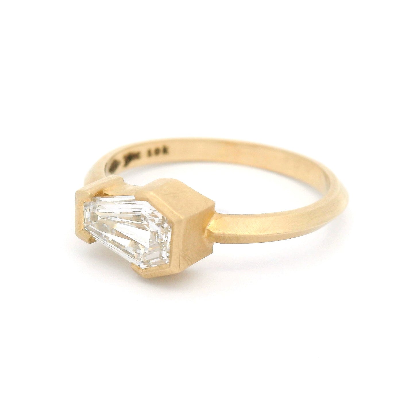 10k Yellow Solitaire with 1ct Lab-Grown Coffin-Cut Diamond