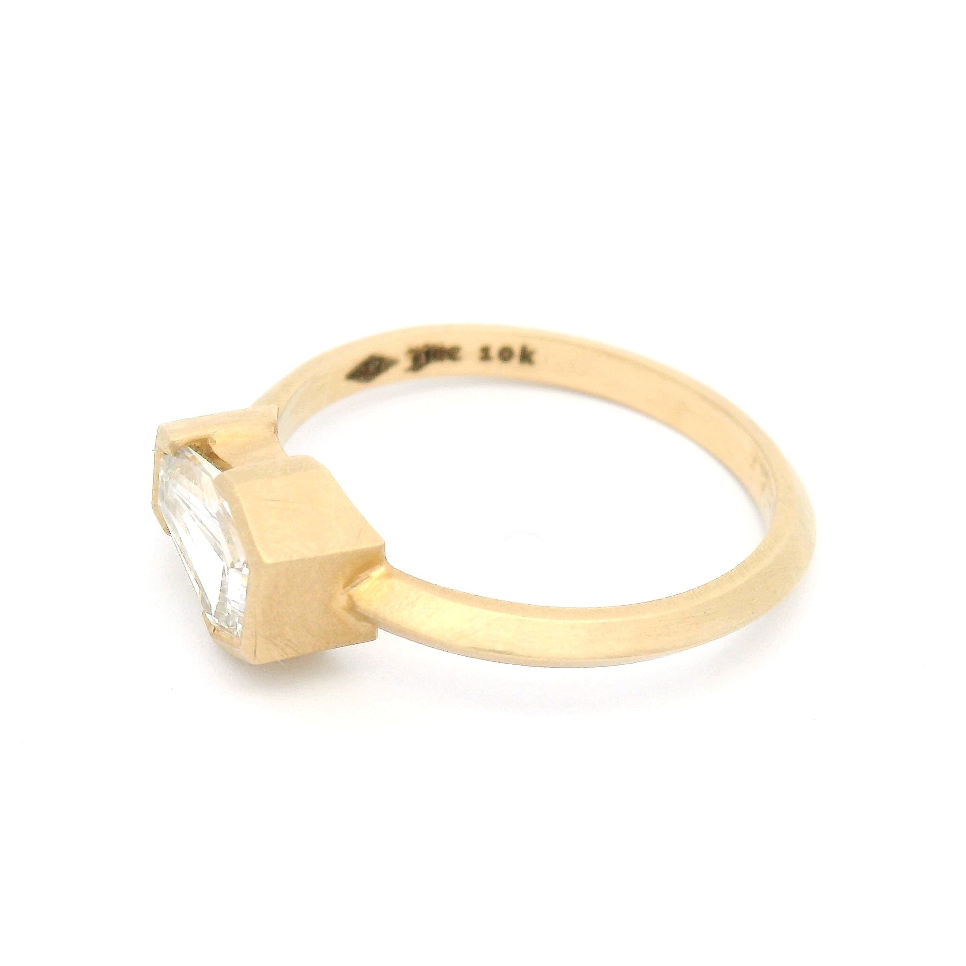 10k Yellow Solitaire with 1ct Lab-Grown Coffin-Cut Diamond