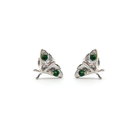 Emerald Mini Moth Studs