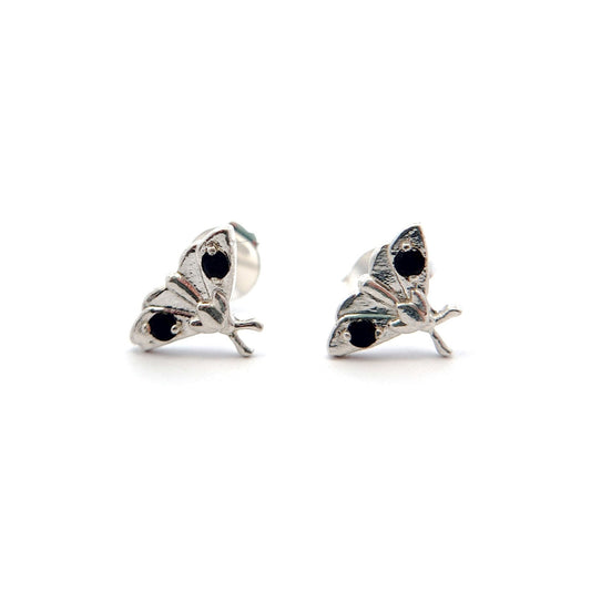 Black Spinel Mini Moth Studs