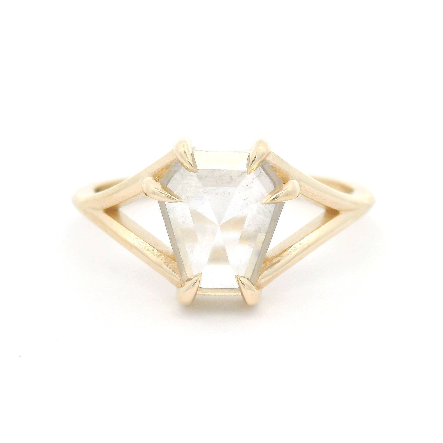 10k Yellow Solitaire with 1.14ct Shield-Shaped Rose-Cut Diamond