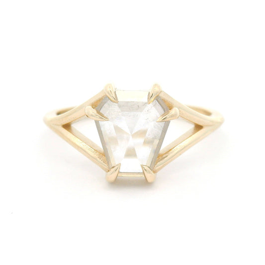 10k Yellow Solitaire with 1.14ct Shield-Shaped Rose-Cut Diamond