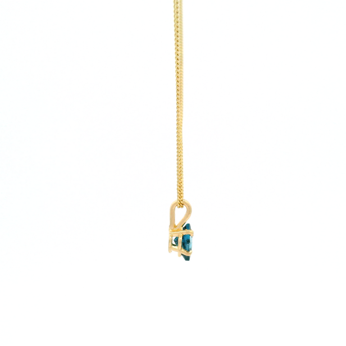 Square-Cut Blue Topaz Pendant Necklace