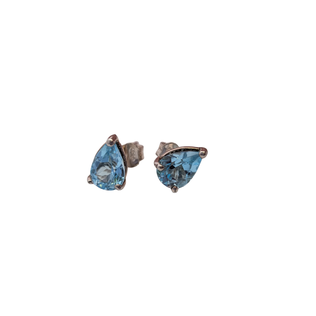 Swiss Blue Topaz Studs