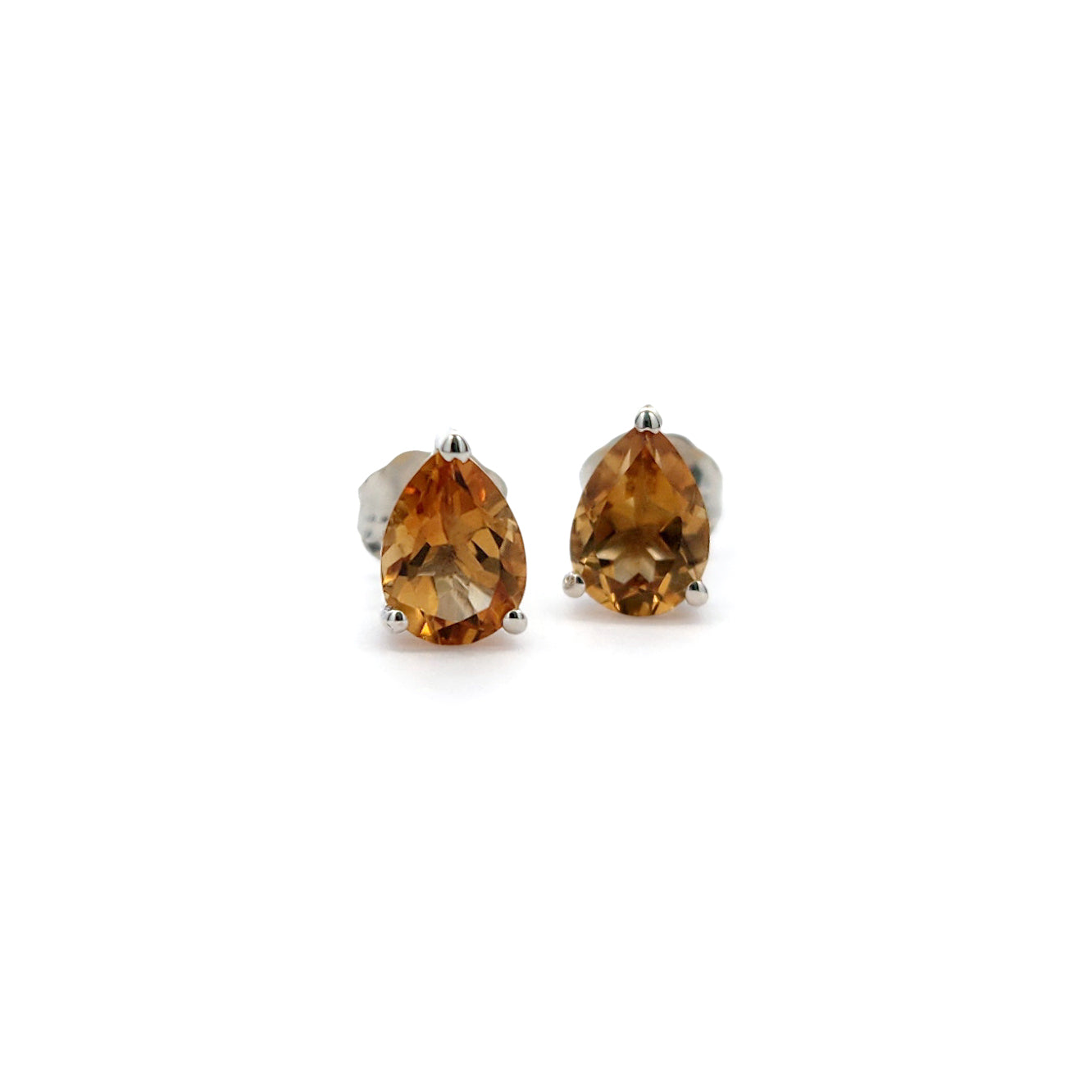 Citrine Pear Studs