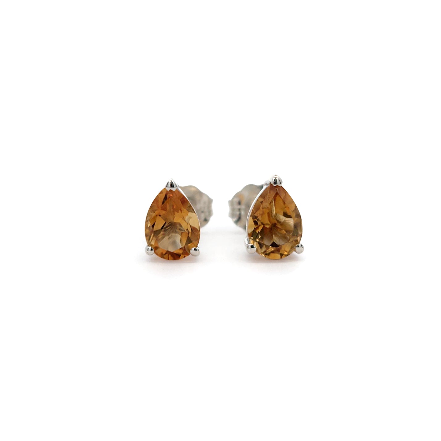 Citrine Pear Studs