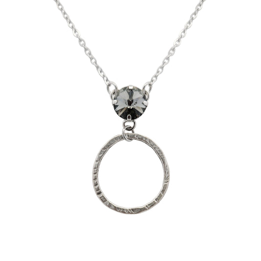 Swarovski Hammered Open Circle Pendant