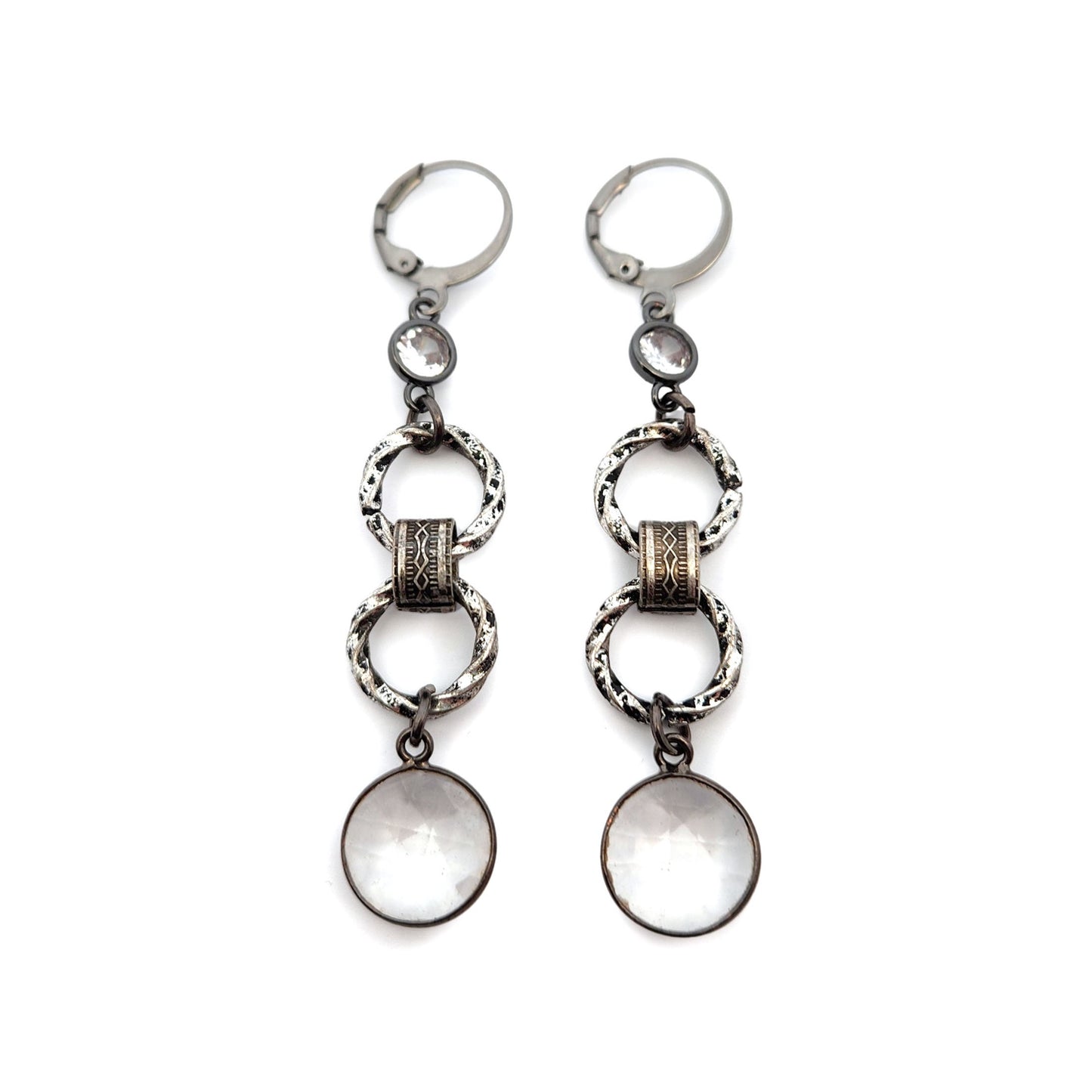 CZ Chain Drop Earrings